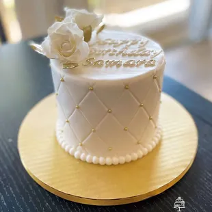 a wedding cake on a table