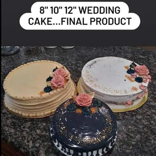 Carrot, tres leche, + naked buttercream wedding cake tiers