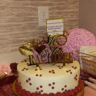 a wedding cake with a couple's initials