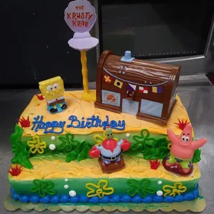 Spongebob themed buttercream cake