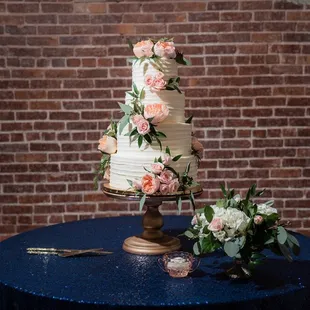 a wedding cake on a table