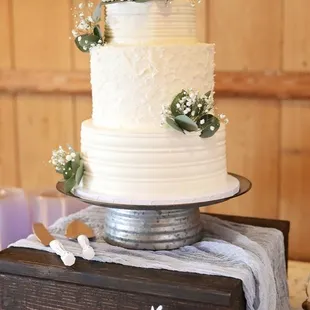 a wedding cake on a table