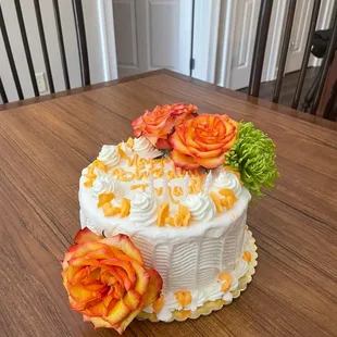 a cake with flowers on top