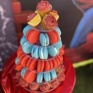 a tower of macarons