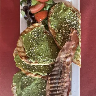 Avocado toast with bacon!