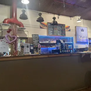 Menu on the back wall