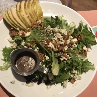 Tomato Caprese salad and pear gonzola salads. Delicious!