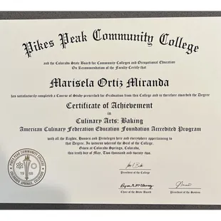 a certificate of achievement