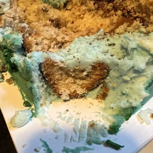 a piece of cake on a plate