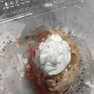 a strawberry shortcake with whipped cream