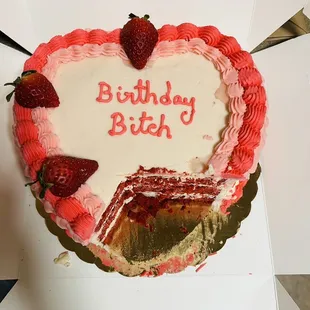 8in 3-layer red velvet birthday cake