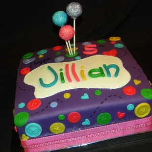 a cake with a name on it