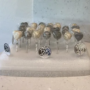 25th anniversary cake pops