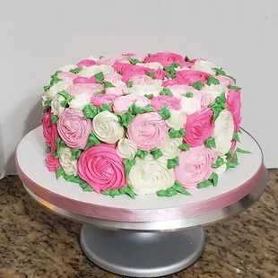 buttercream rosettes cake