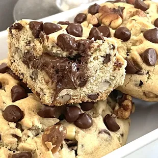 Chocolate chip stuffed cookie with Nutella (registered brand)