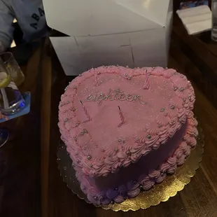 Heart shaped cake for my daughters 18th bday