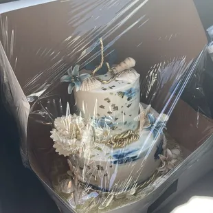 On the way home with the cake