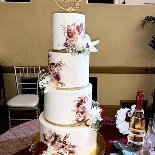 December wedding cake and bride and groom gave me inspiration photos but left final design up to me 3