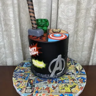 Avengers theme buttercream cake with Fondant decoration