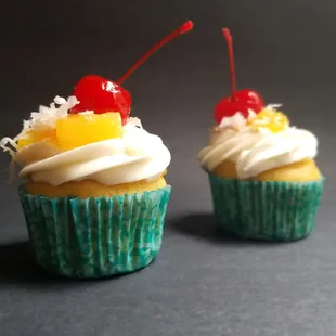 Pina Colada Cupcakes with award winning Encanto Pineapple Rum from Florida Cane Distillery