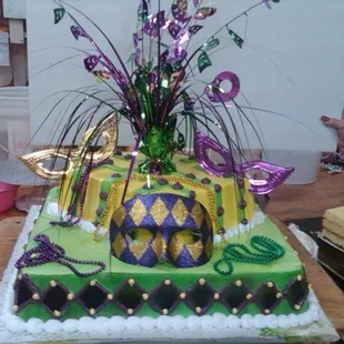 Mardi Gras Theme Cake