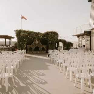 View of the ceremony space. Lots of options for how you can do a ceremony there.