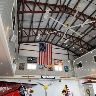 Inside the hangar