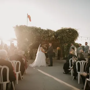 View of the ceremony space. Lots of options for how you can do a ceremony there.
