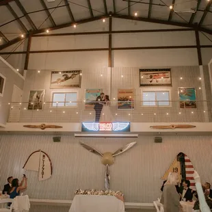 Catwalk in back of hangar was perfect for our grand entrance.