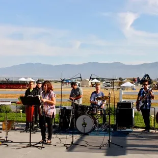 Live band on the tarmac