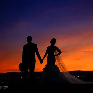 Sunset picture on runway