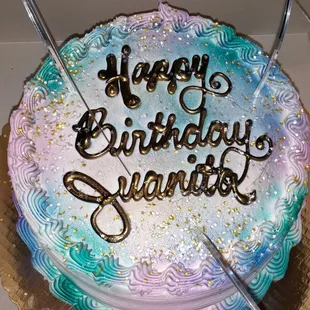 a birthday cake with a name on it