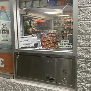 They're open all night and use a window during late hours