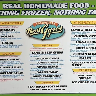 menu