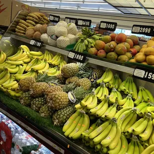 bananas, pineapples, and other fruits