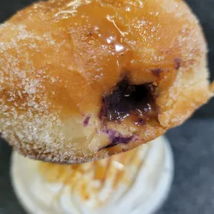 Ube and Dulce de Leche, (vegan!) brioche donut