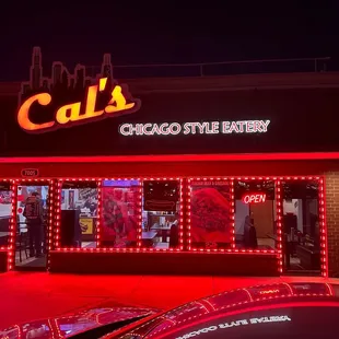 Night time store front