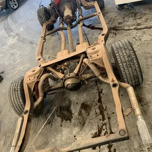 Before sandblasting and powder coating