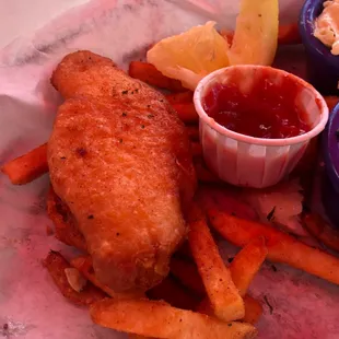 I eat more than half the fish and chips before I remembered to take picture! These were SO good!