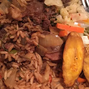 Oxtails, rice and cabbage