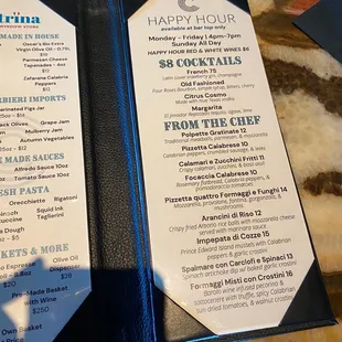 Happy hour menu