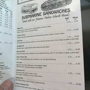 menu
