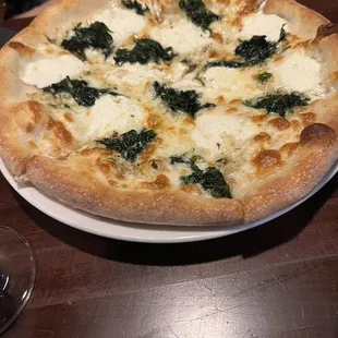 Popeye spinach pizza