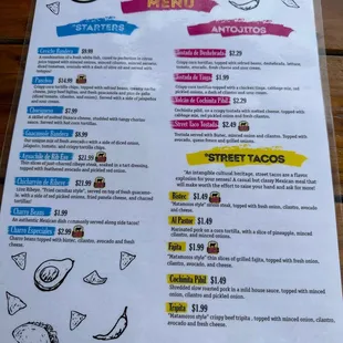 menu