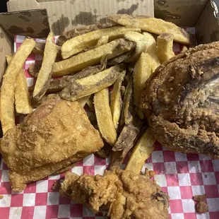 Fried Chicken &amp; Potato Logs