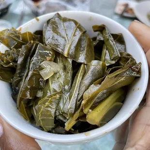 Collards so good that they could only come from the recipe of a somebody's  Southern Grandma.