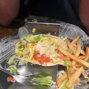 Shrimp tacos... all fixing were fresh and it was delicious