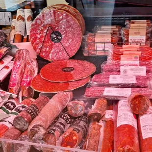 a display of various types of meat