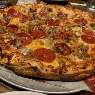 Sausage and Pepperoni Pizza-Dough was Fantastic!