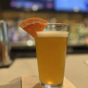 a glass of orange juice